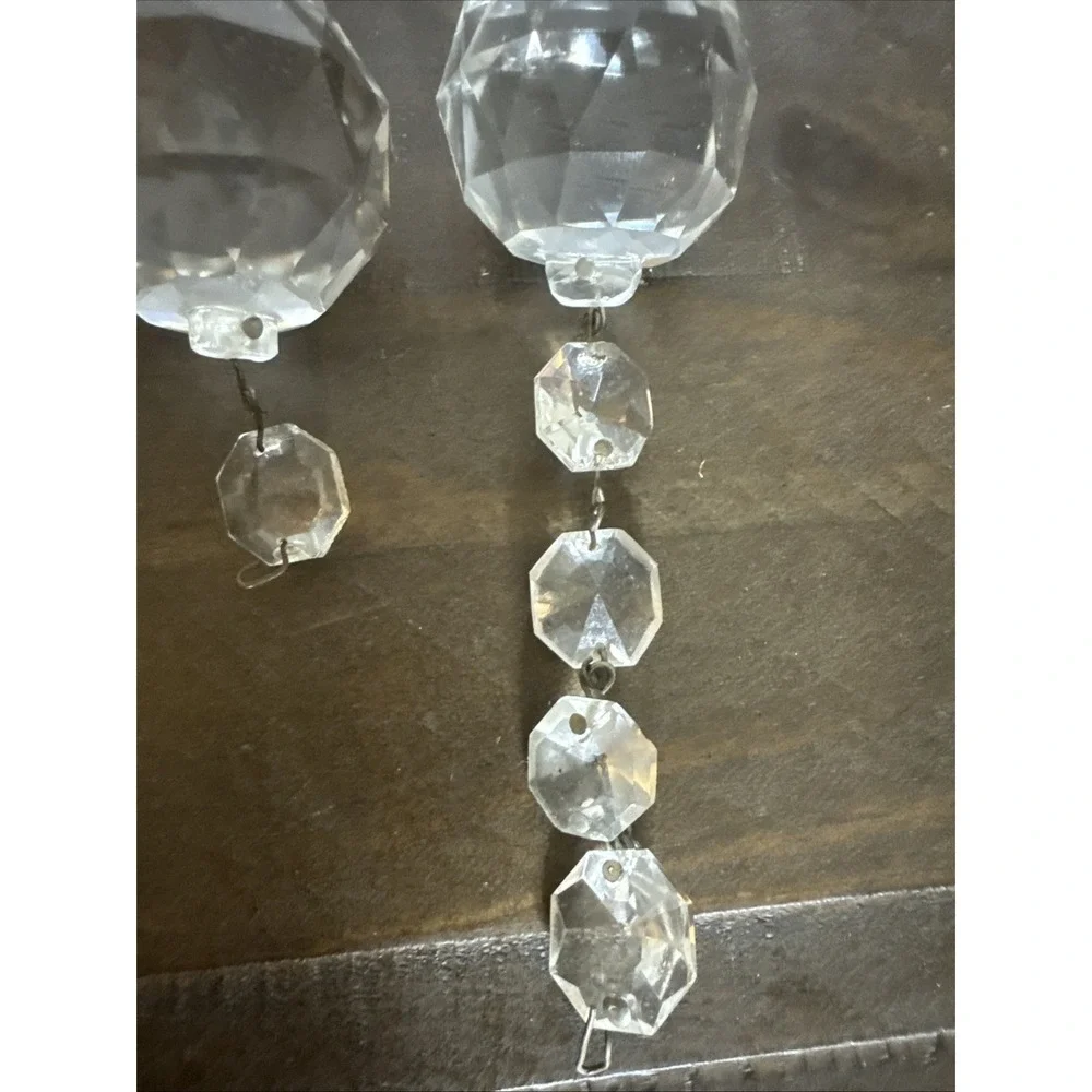 Antique‎ Clear Cut Crystal Prisms Chandelier Lamp Parts Suncatcher 1.5